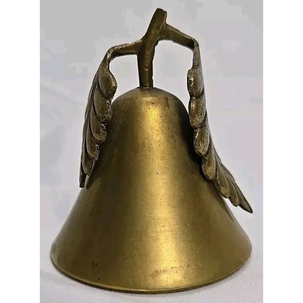 VINTAGE Brass Pear Lid/Top ONLY, Trinket Box,‎ Screw Top, Two Leaves On Stem